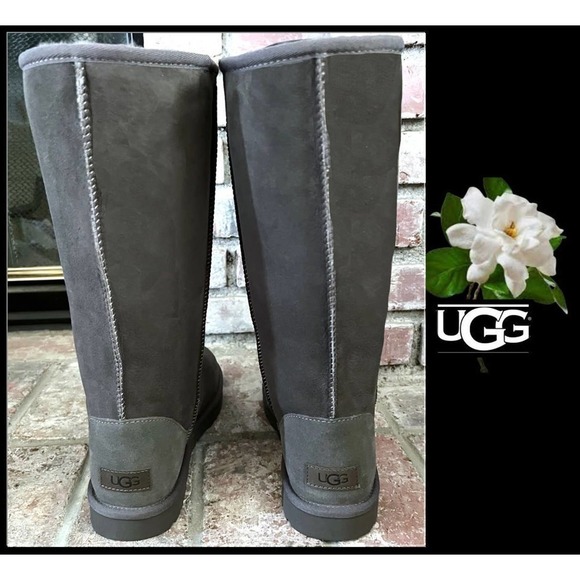 UGG Women Classic TALL II Grey Boots Side 10 BNIB - Picture 4 of 8